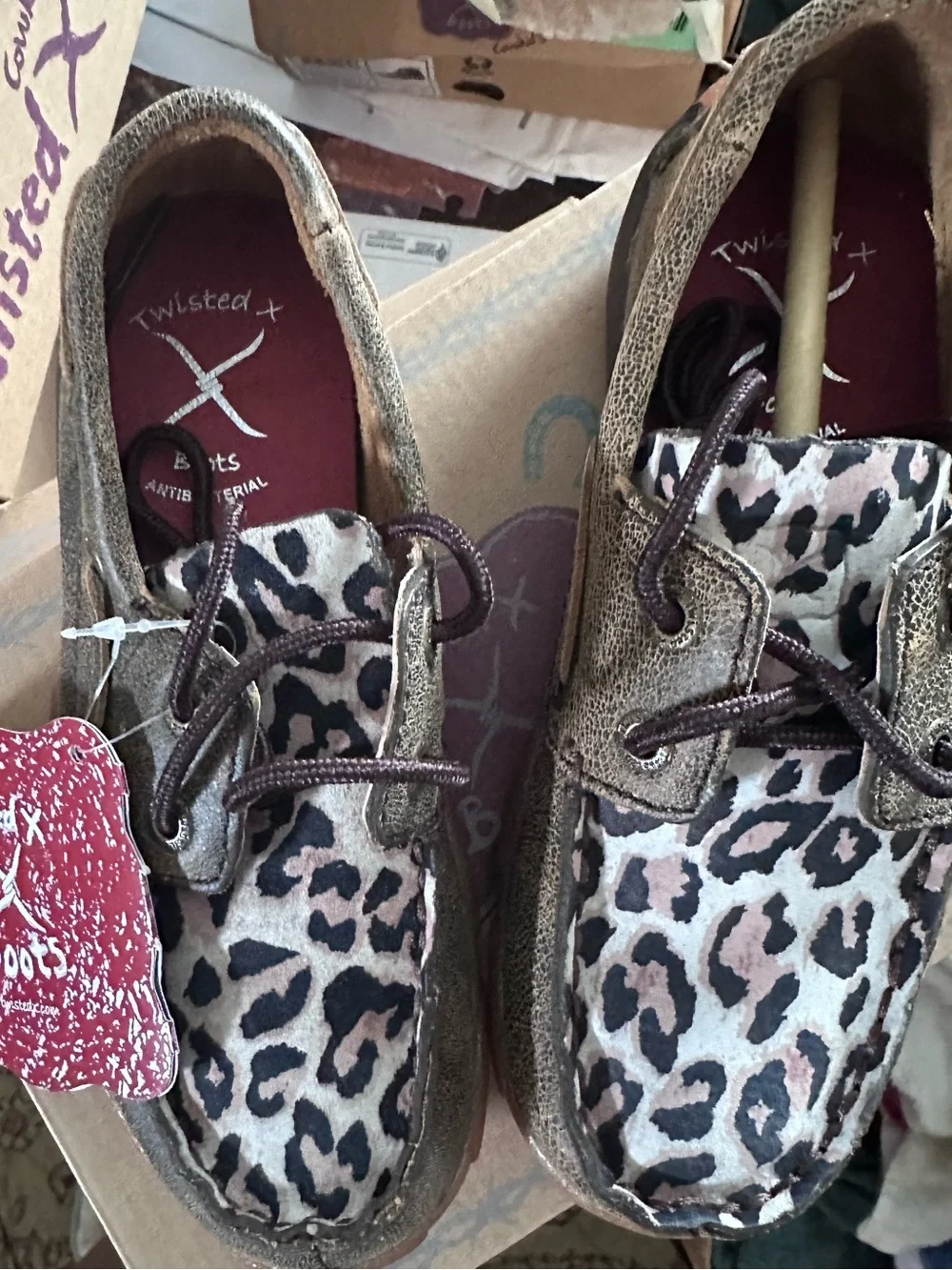Twisted X Brown Leopard Print Casual Lace-Up Shoe